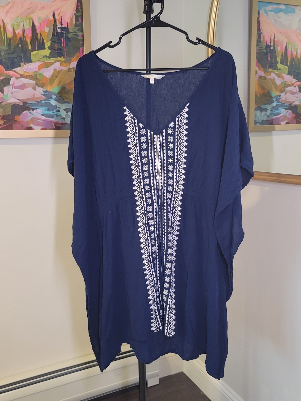 HAWAIIAN TROPIC Navy Tunic Beach Coverup Resortwear Women's Size  XL